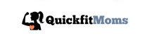 Logo of QuickfitMoms with a silhouette of a woman flexing her arm on a green background.